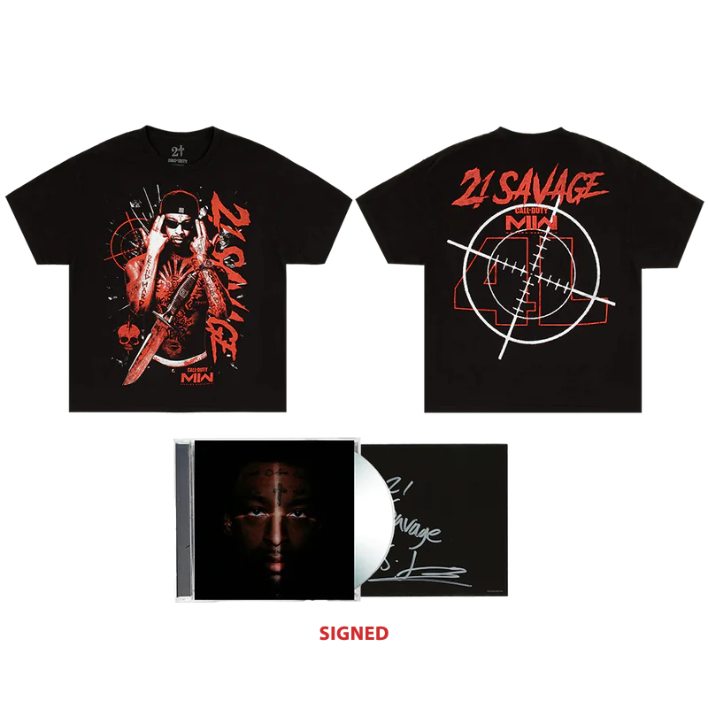 American Dream Alt. Cover Exclusive Cd (Signed) + 21 Savage X Cod Tee Bundle